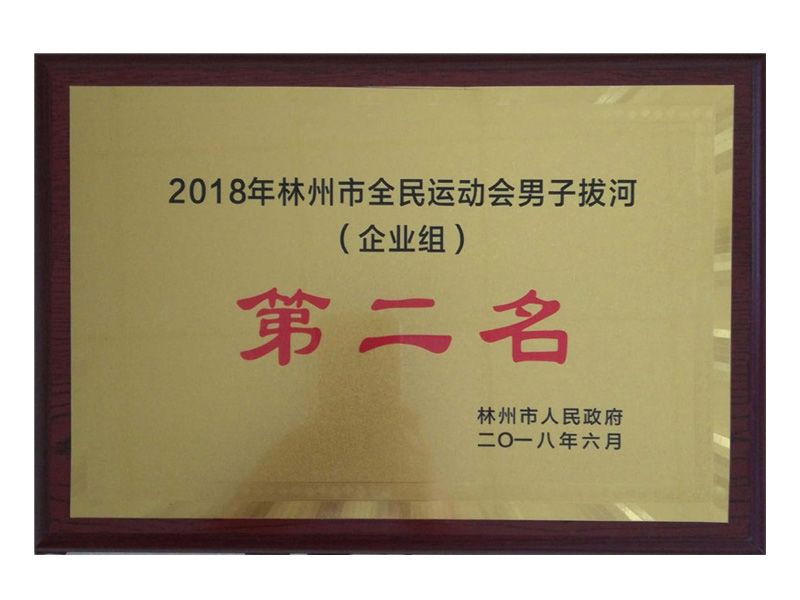 林州市全民 運動會企業組男子拔河第二名